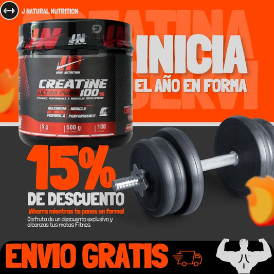 Creatina Monohidratada Iron 100 Serv