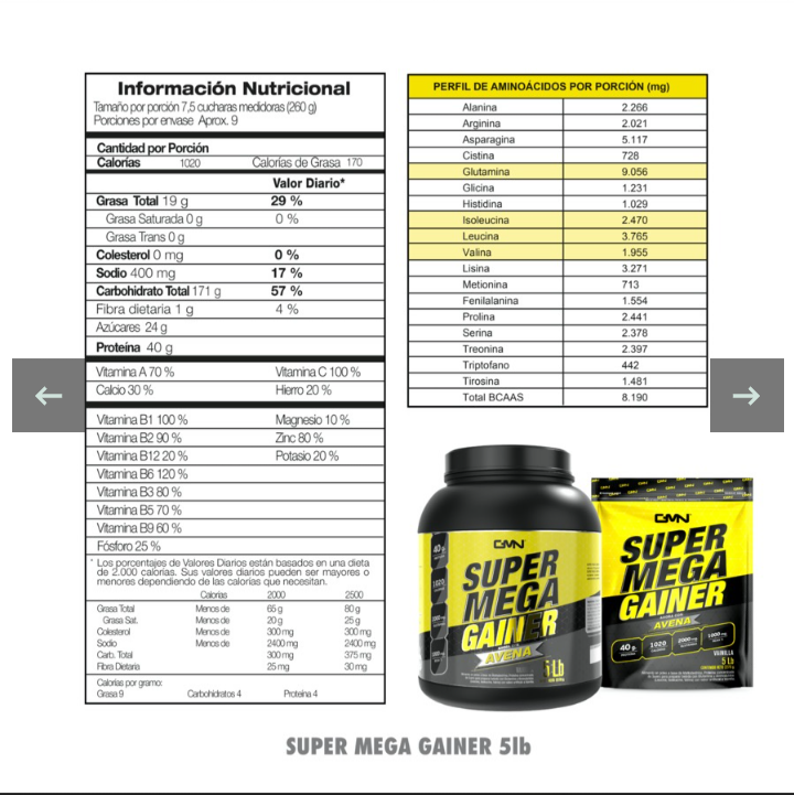 Super Mega gainer 5 libras